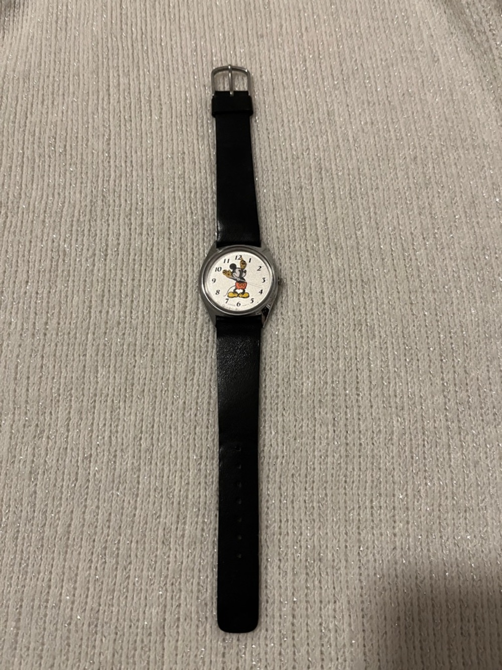 Vintage Lorus Mickey Mouse Character Watch with Black Strap